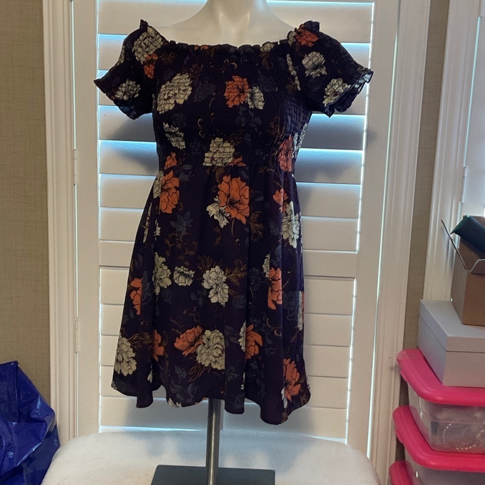 Timing Floral Mini Dress - Purple and Orange